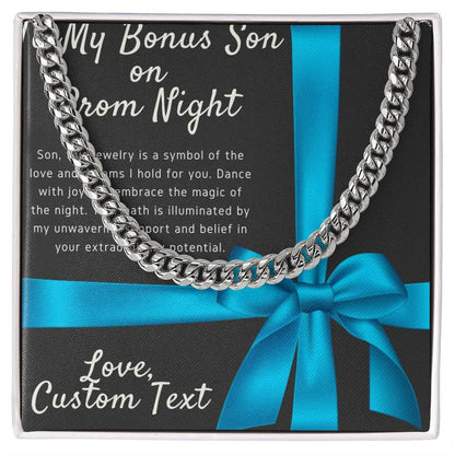 To My Bonus Son On Prom Night Cuban Chain Link Necklace