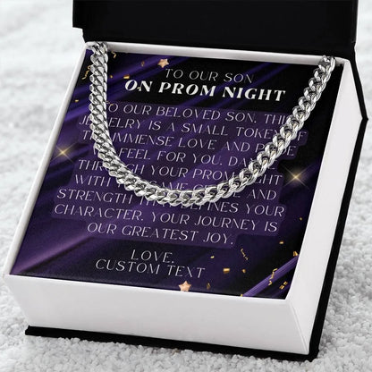 To Our Son On Prom Night Cuban Chain Link Necklace