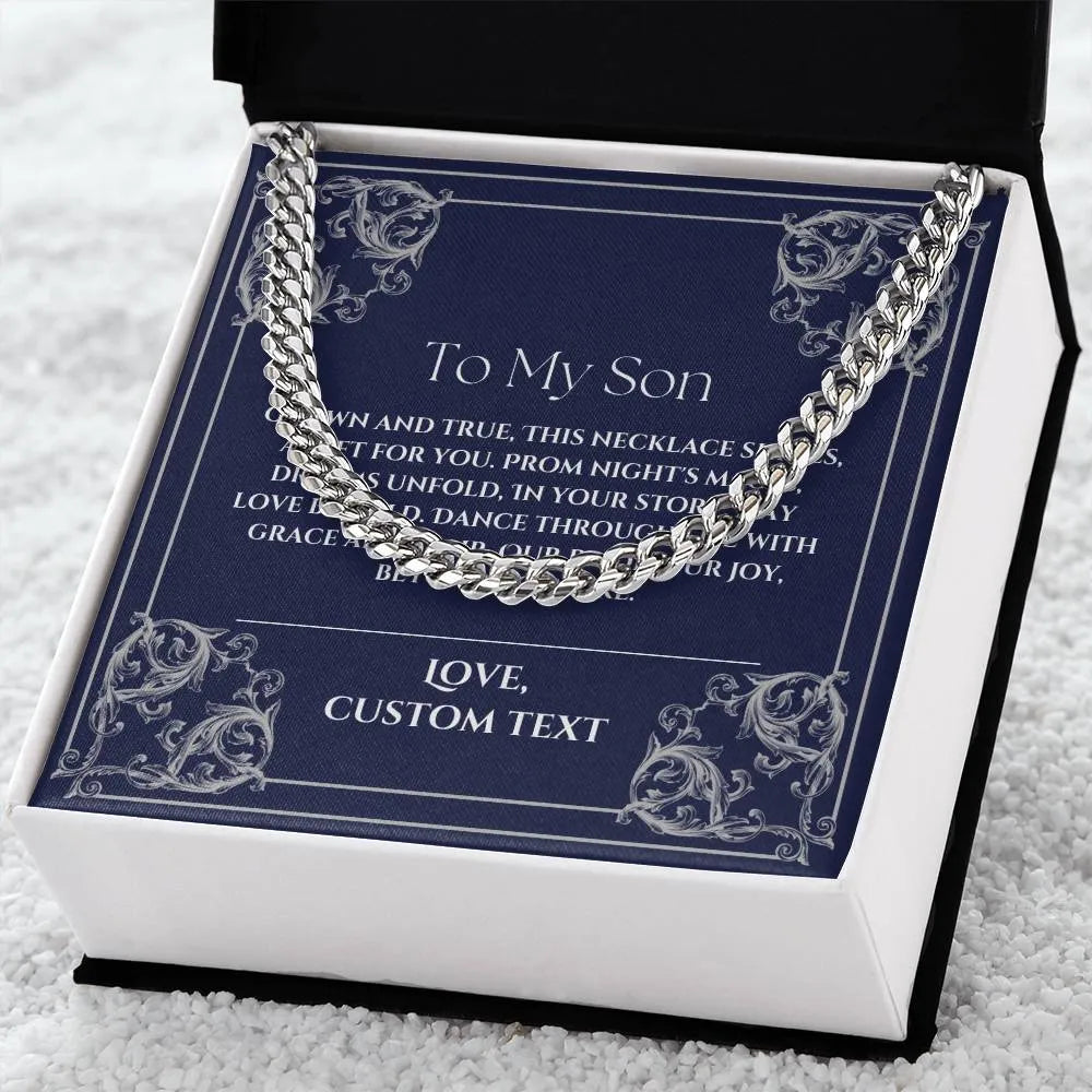 To My Son Cuban Chain Link Prom Necklace