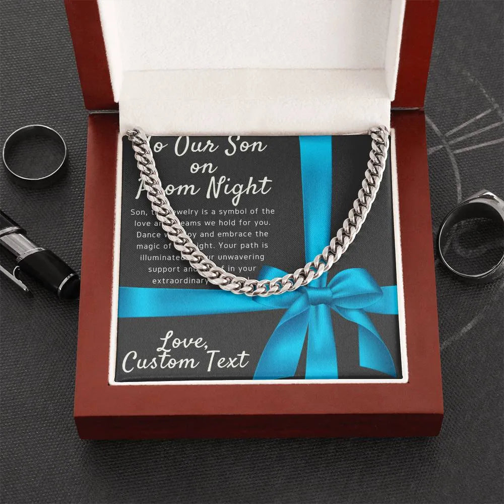 To Our Son On Prom Night Cuban Chain Link Necklace