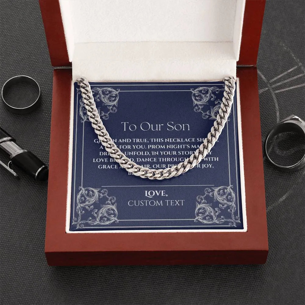 To Our Son Cuban Chain Link Prom Necklace