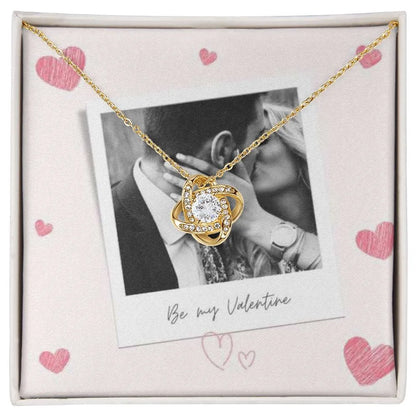 Be My Valentine Love Knot Necklace With Photo Card