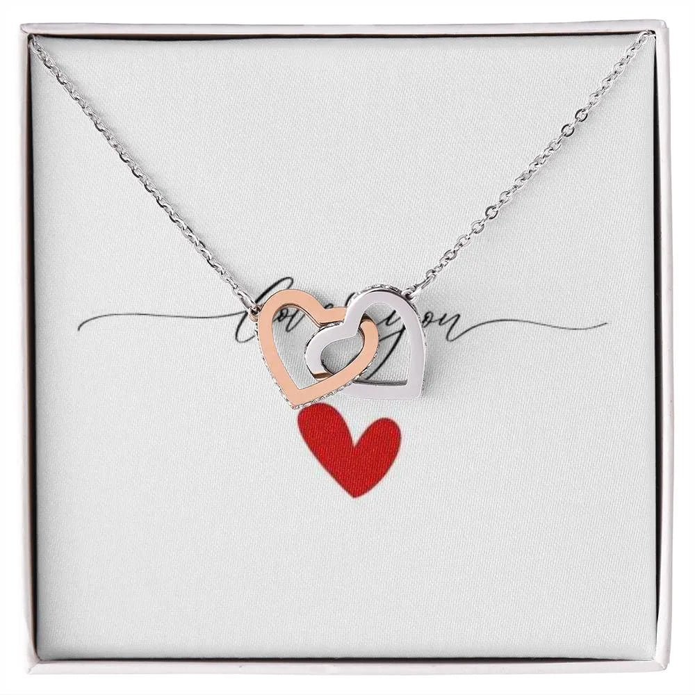 Love You Interlocking Hearts Necklace