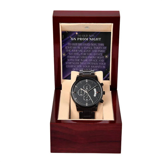 To Our Son On Prom Night Black Chronograph Watch for Prom