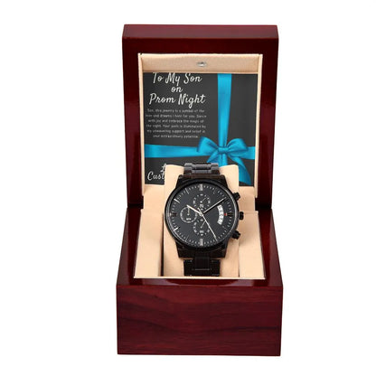 To My Son On Prom Night Black Chronograph Watch for Prom