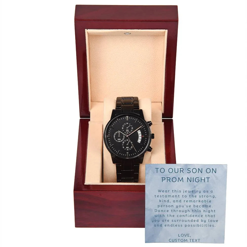 To Our Son On Prom Night Black Chronograph Watch for Prom