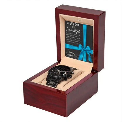 To My Son On Prom Night Black Chronograph Watch for Prom