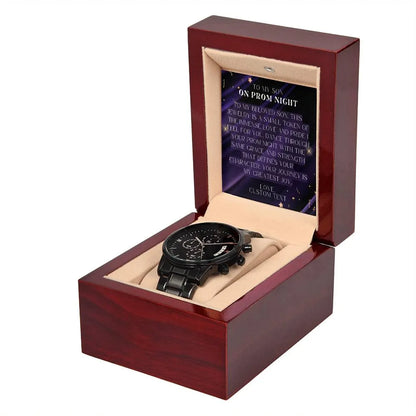 To My Son On Prom Night Black Chronograph Watch for Prom