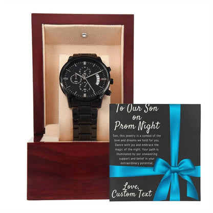 To Our Son On Prom Night Black Chronograph Watch for Prom