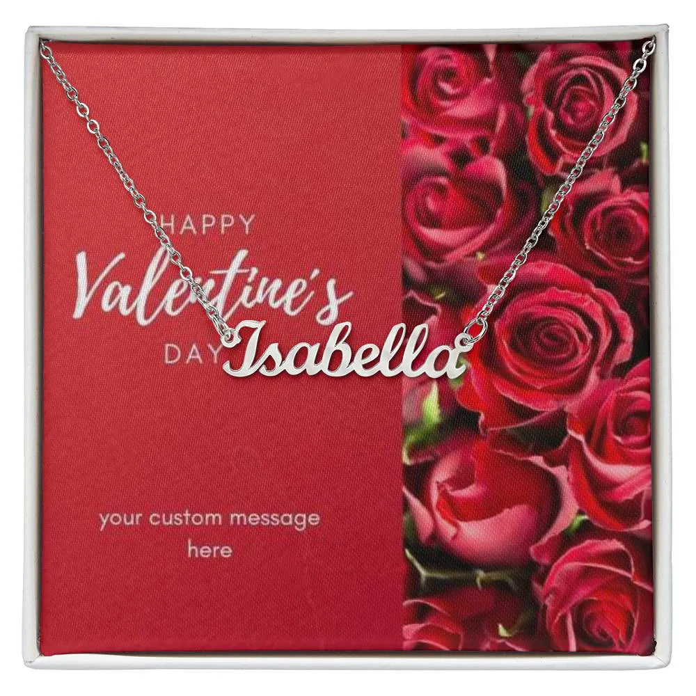 Happy Valentine's Day Custom Name Necklace