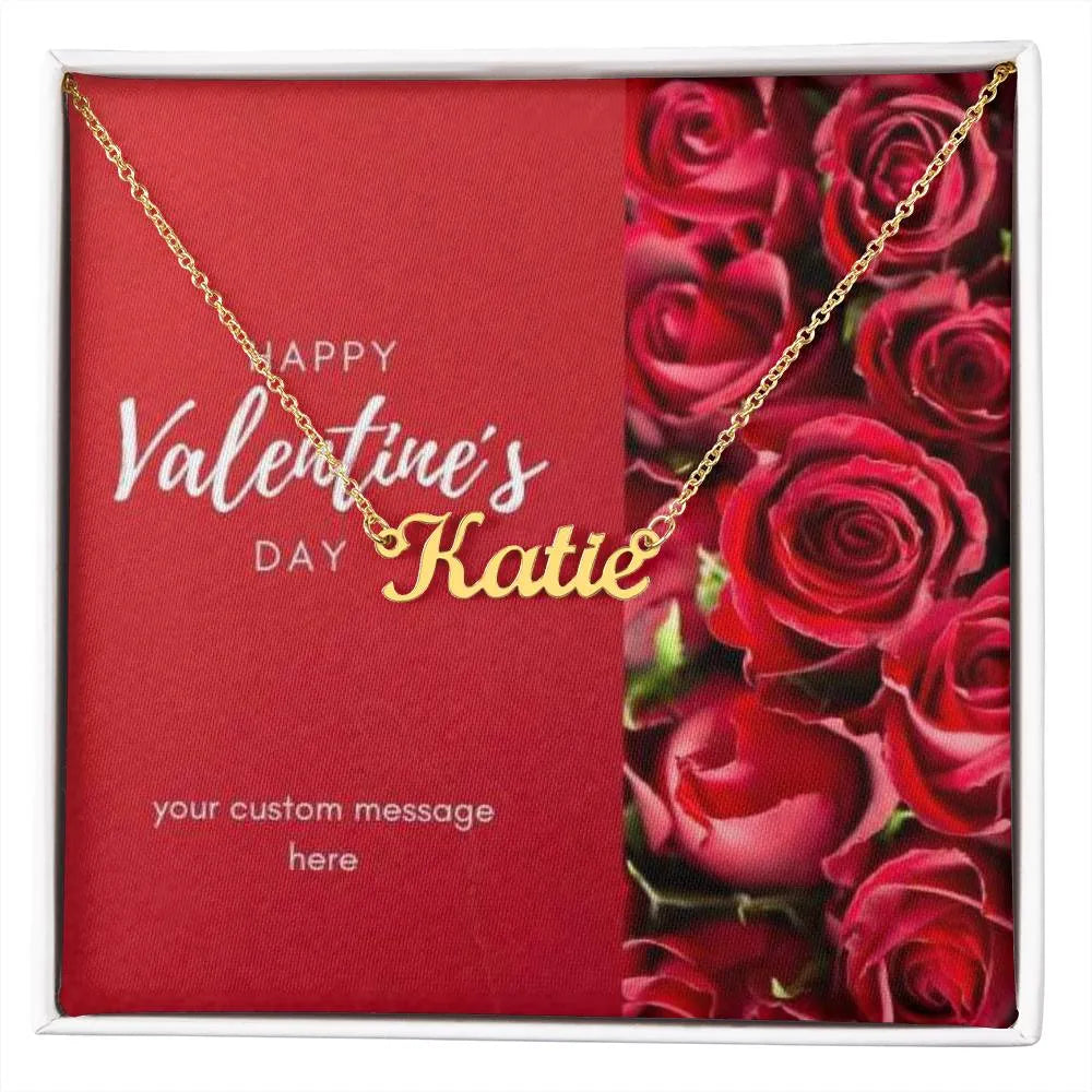 Happy Valentine's Day Custom Name Necklace