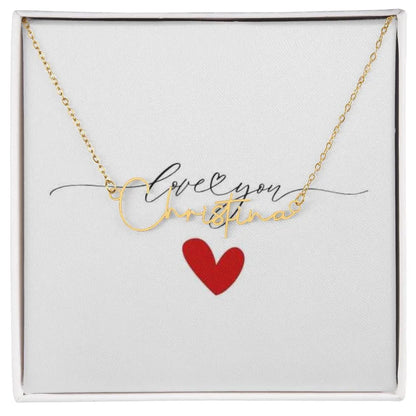 Love You Signature Style Name Necklace