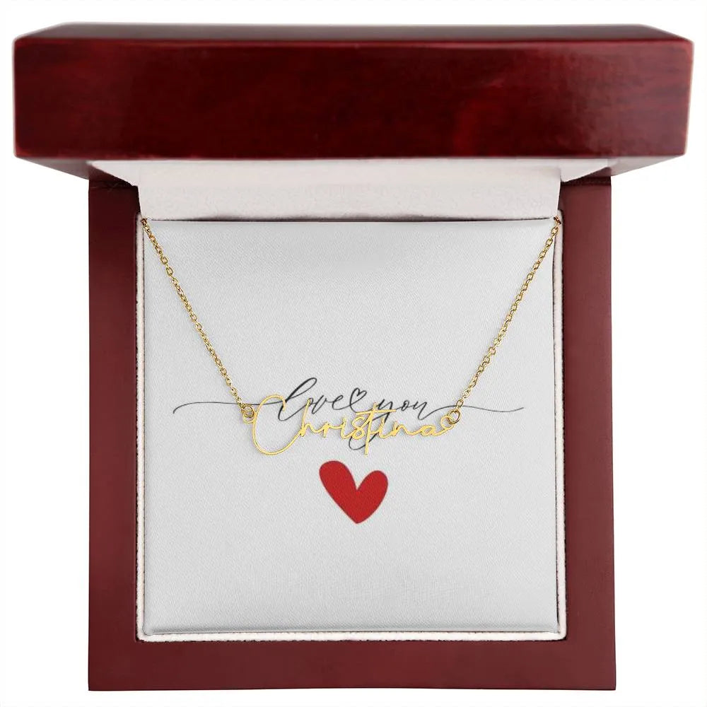Love You Signature Style Name Necklace