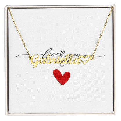 Love You Name Heart Necklace