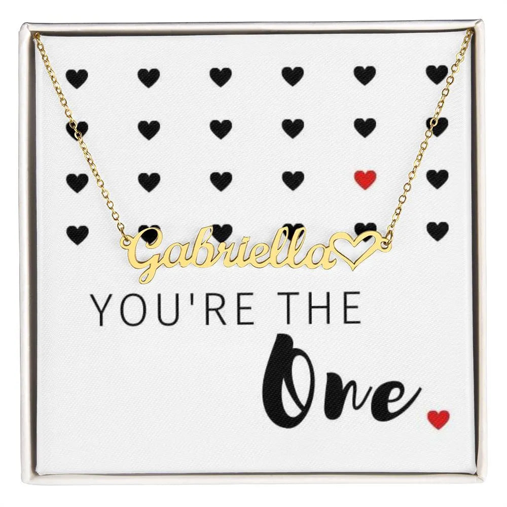 You're The One Name Heart Necklace