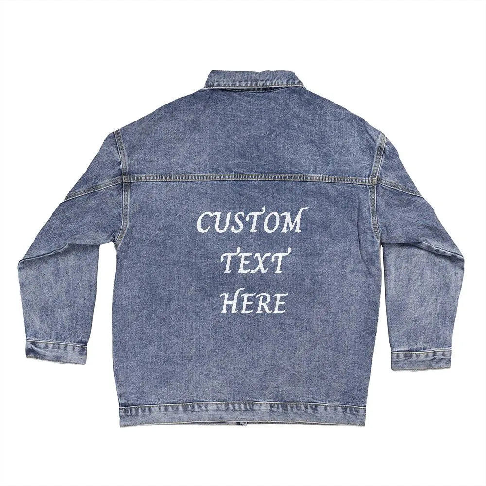 Custom Oversized Women's Denim Jacket - Personalized Oversized Women's Denim Jacket