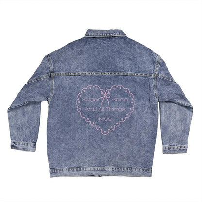 Sugar, Spice and All Things Nice Oversized Women's DTG Denim Jacket