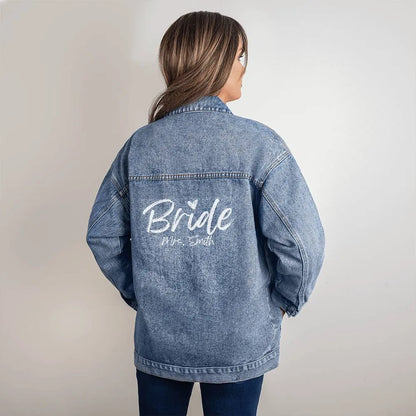 Bride Oversized Women's Denim Jacket - Bride Denim Jacket - Bride Jacket