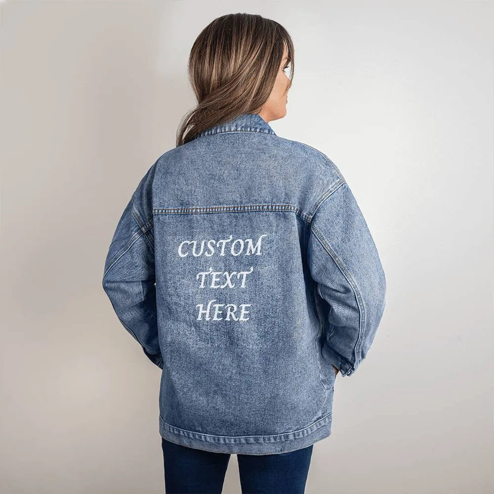 Custom Oversized Women's Denim Jacket - Personalized Oversized Women's Denim Jacket