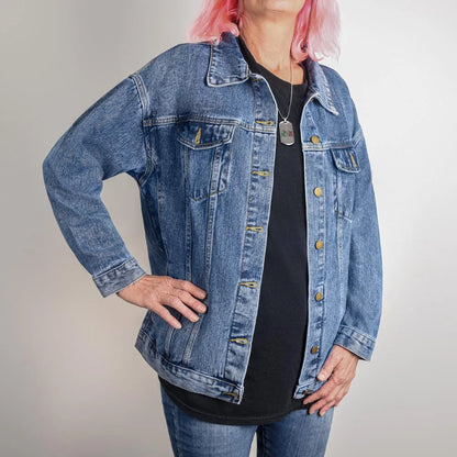 Custom Oversized Women's Denim Jacket - Personalized Oversized Women's Denim Jacket
