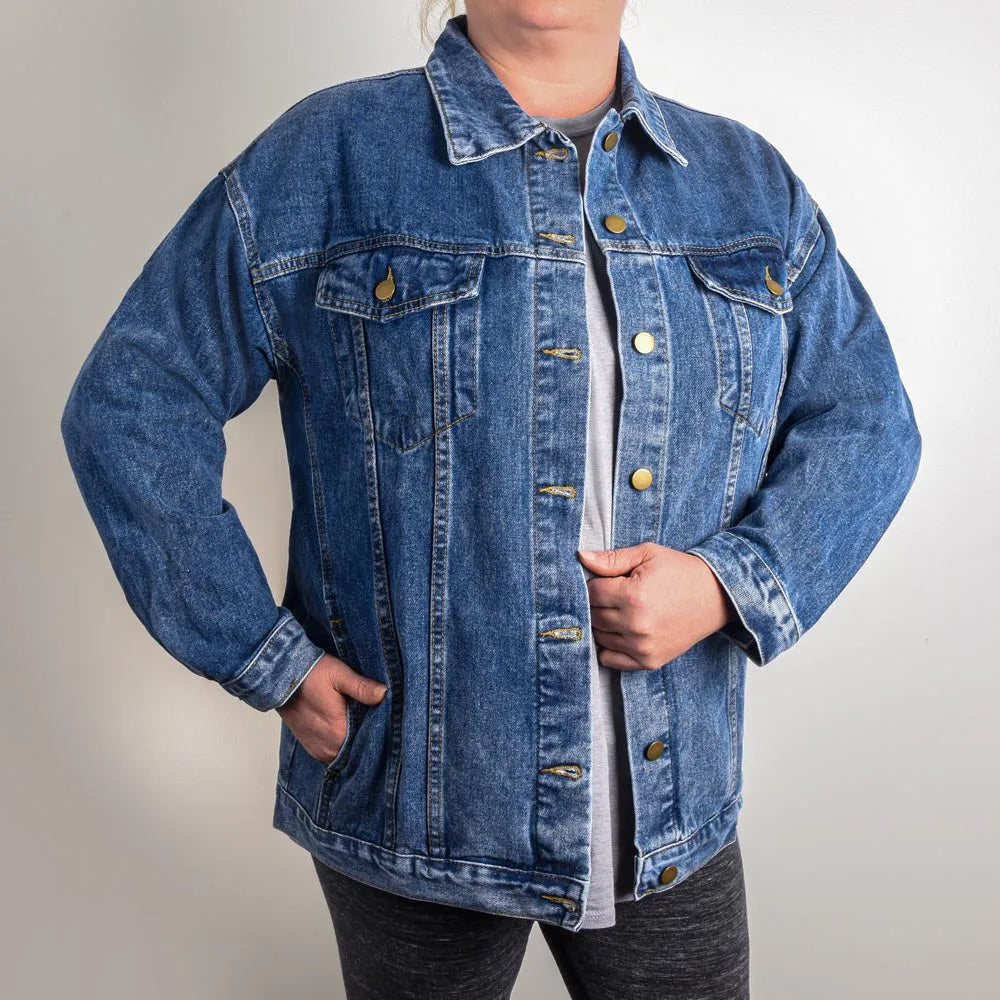 Bride Oversized Women's Denim Jacket - Bride Denim Jacket - Bride Jacket