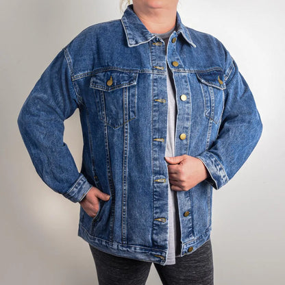 Heels Higher, Standards Higher Oversized Women's Denim Jacket - Coquette Aesthetic Oversized Denim Jacket -