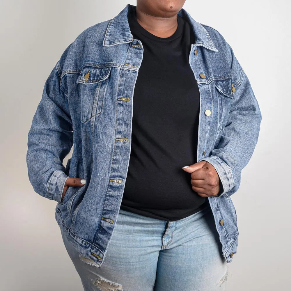 Sugar, Spice and All Things Nice Oversized Women's DTG Denim Jacket