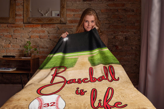 Personalized Blanket for Baseball Moms and Baseball Dads, Custom Baseball Team Gifts, Baseball Is Life Blanket, Custom Gifts For Him and Her