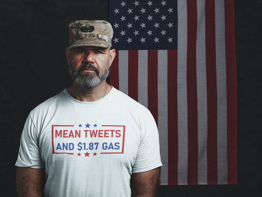 Trump 2024 Mean Tweets and 1.87 Gas Shirt, Trump 2024 Campaign T-Shirt, Patriotic Shirts, 2024 Election Apparel, President Trump Shirts