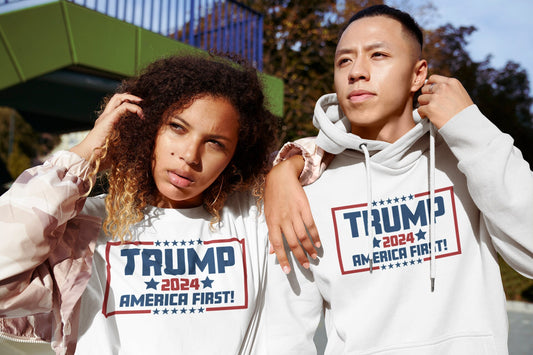Trump Shirts Trump 2024: America First Hoodie, Make America Great Again, 2024 Election Apparel, American Apparel, US Election Clothing