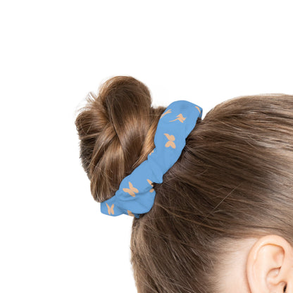 Boho Inspired Butterfly Scrunchies, Boho Style Hair Accessories For Girls, Bohemian Style Hair Bands, Fashionable Hair Scrunchies For Her blue